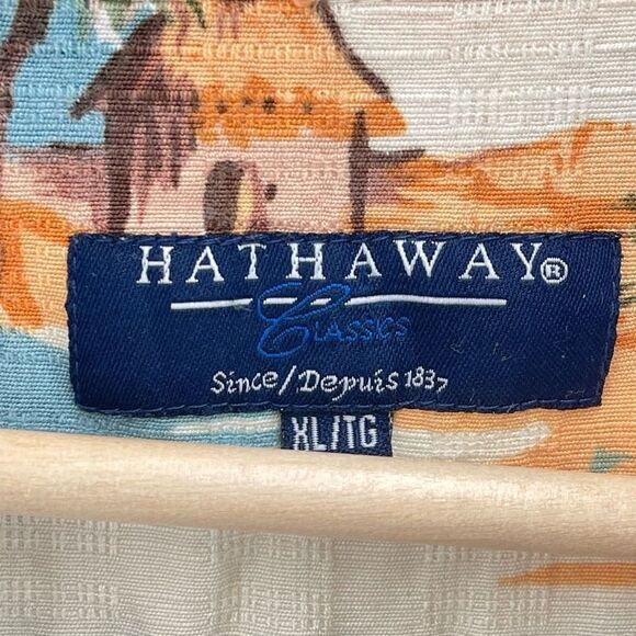 Hathaway Mens Button Down Shirt Tropical Hawaiian Classic Beach Multicolor XL - Picture 9 of 11